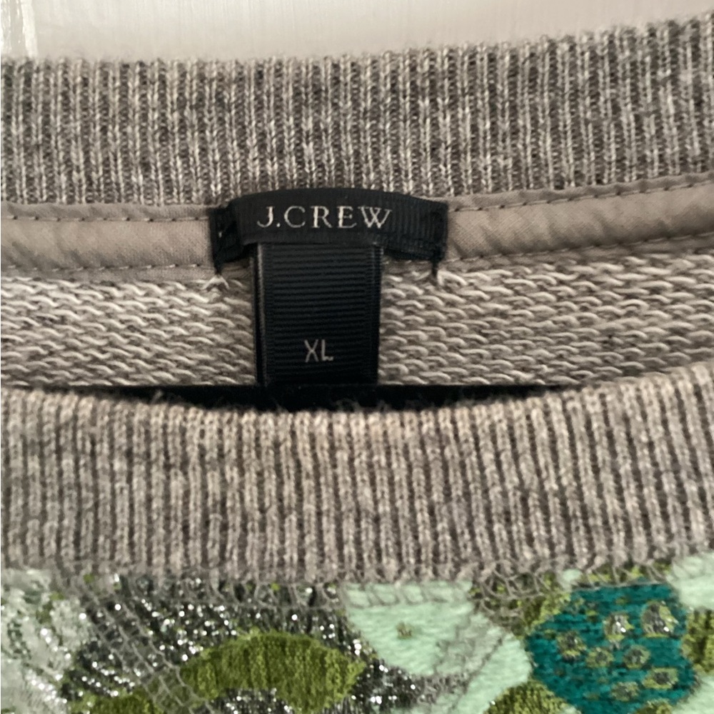 J. Crew Floral Sweater - Mint and Taupe - Picture 2 of 5